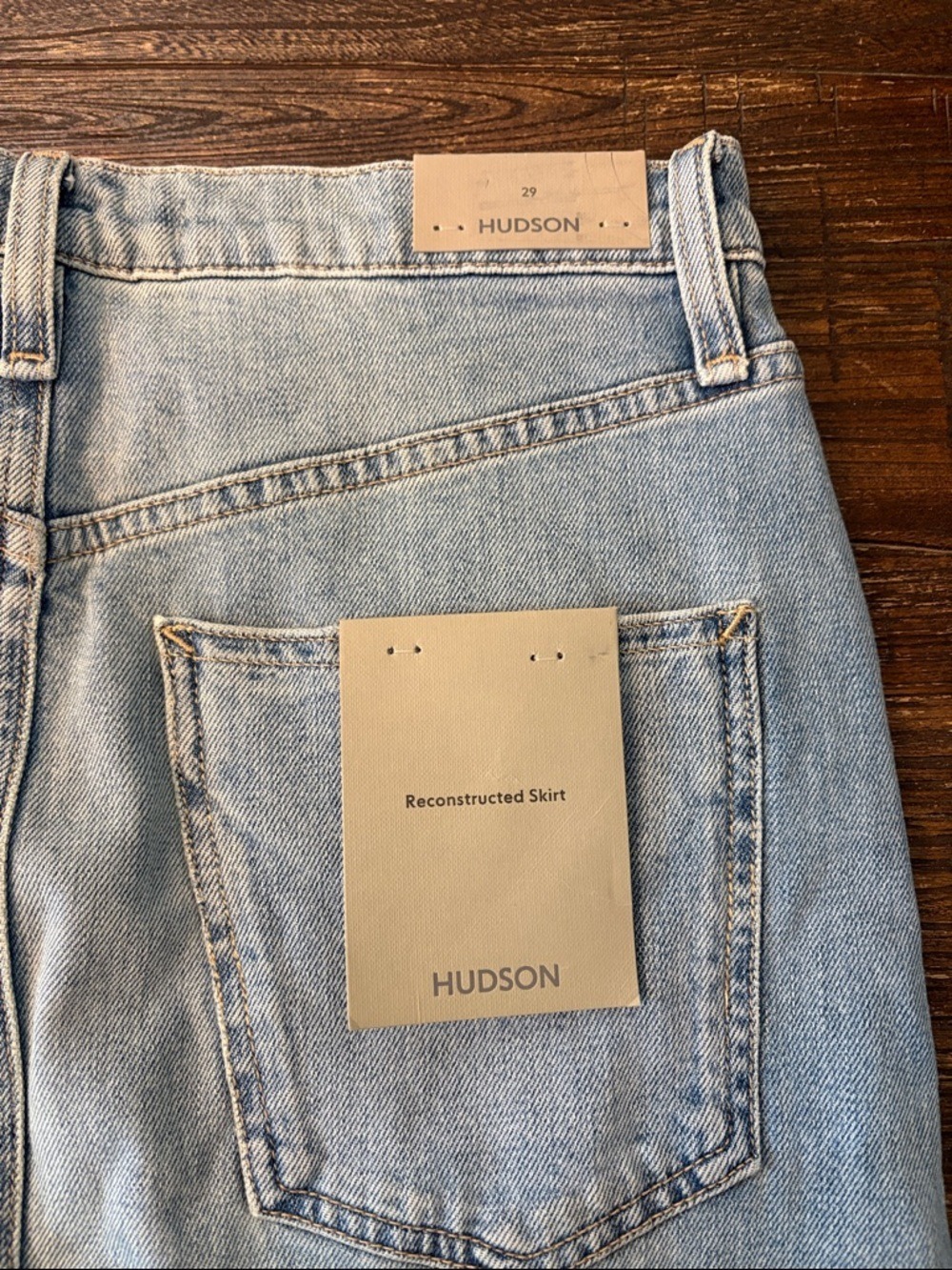 Hudson Reconstructed Midi Denim Skirt Off Shore Size 29 NWT - Picture 4 of 8